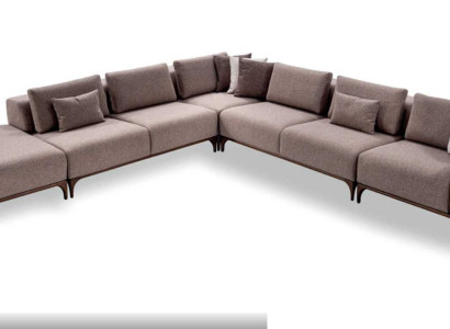 Living room Corner sofa L-shape Wood Modern Luxury Design Corner suite Corner sofa